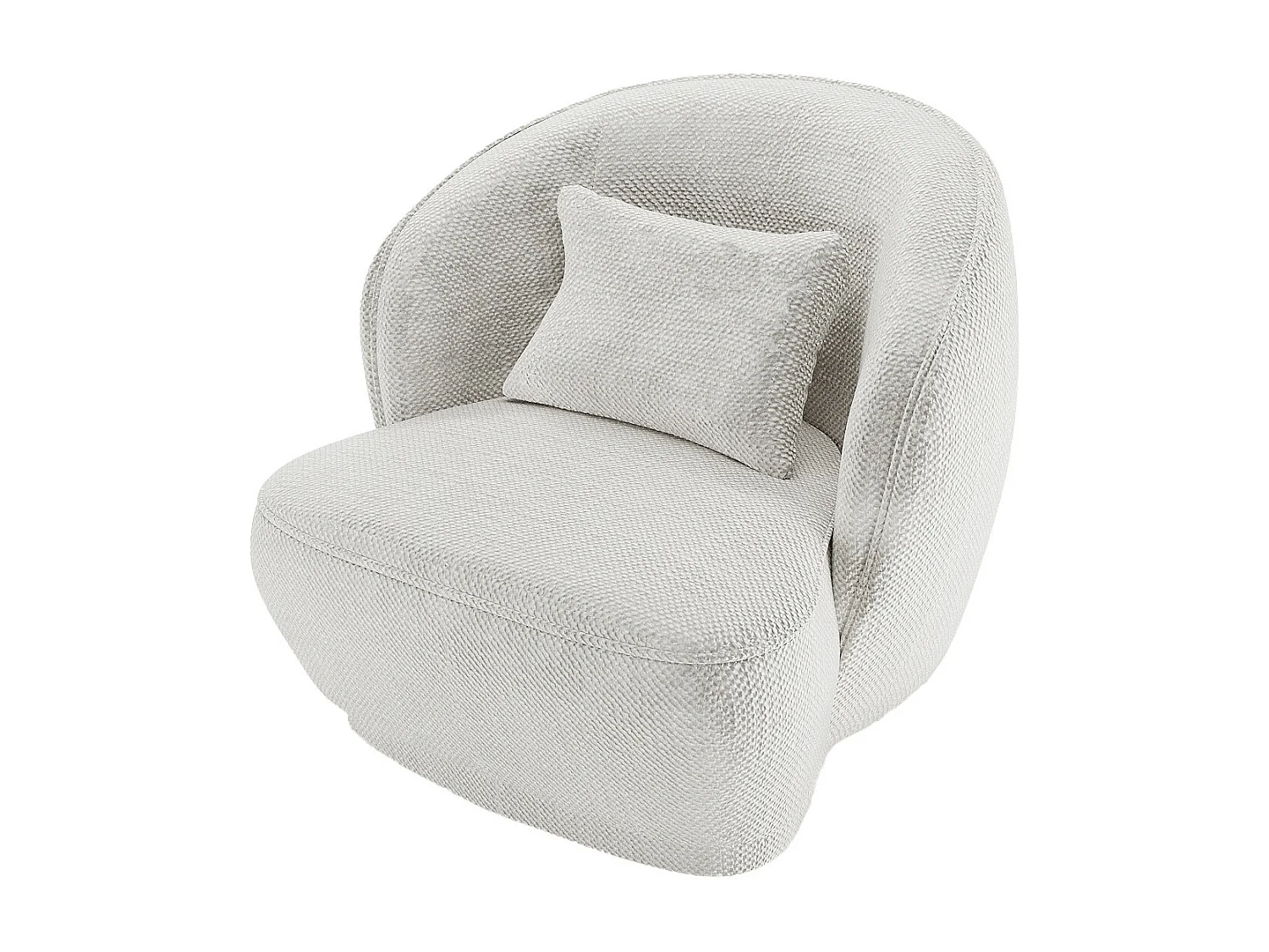 PABLO - Fauteuil design tissu chenille blanc
