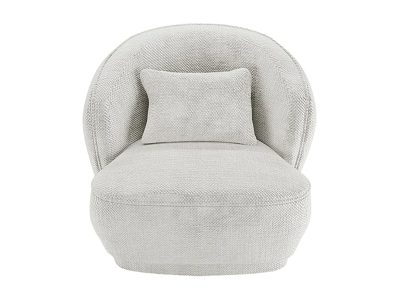 PABLO - Fauteuil design tissu chenille blanc