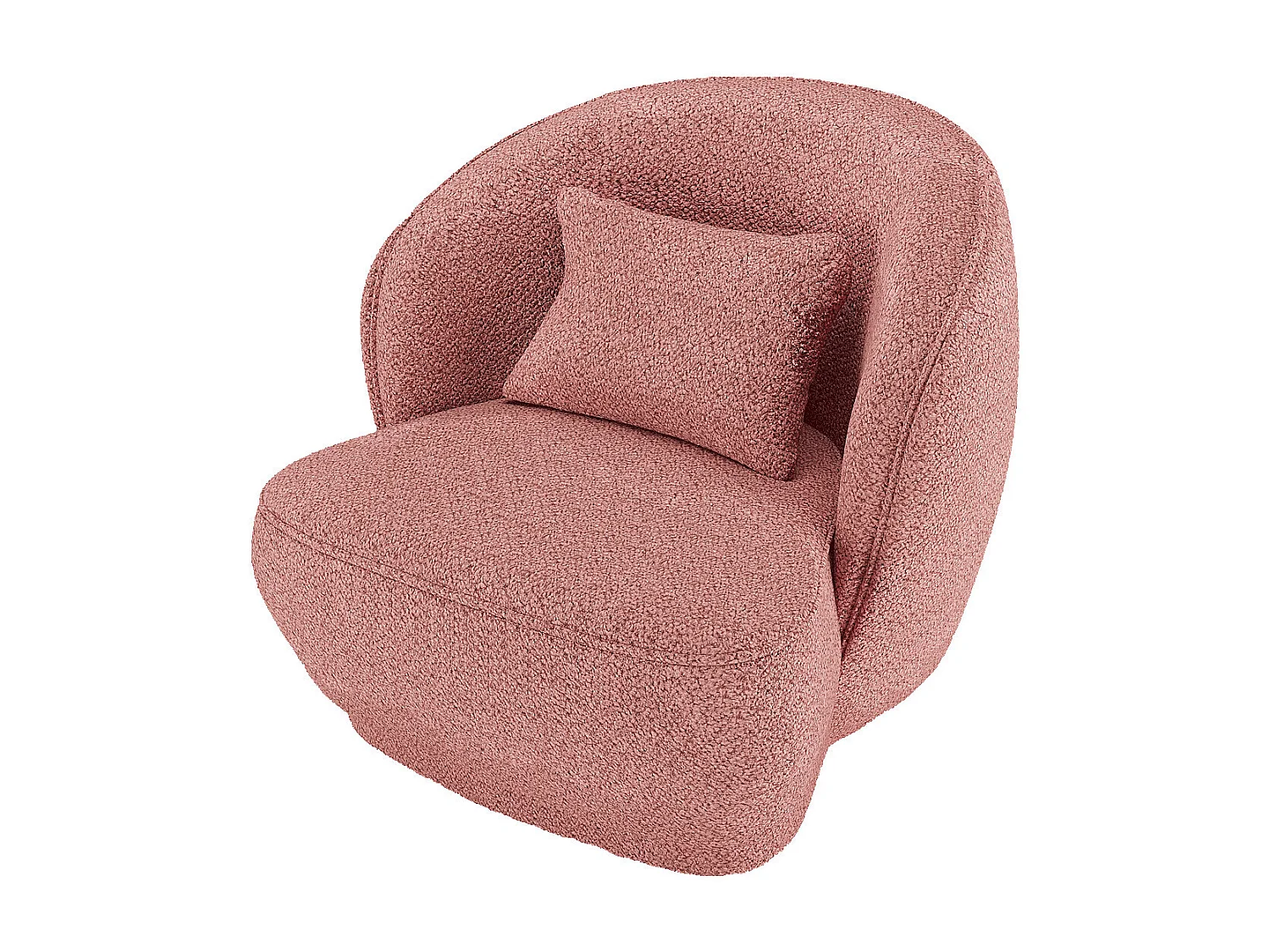 PABLO - Fauteuil design bouclé rose