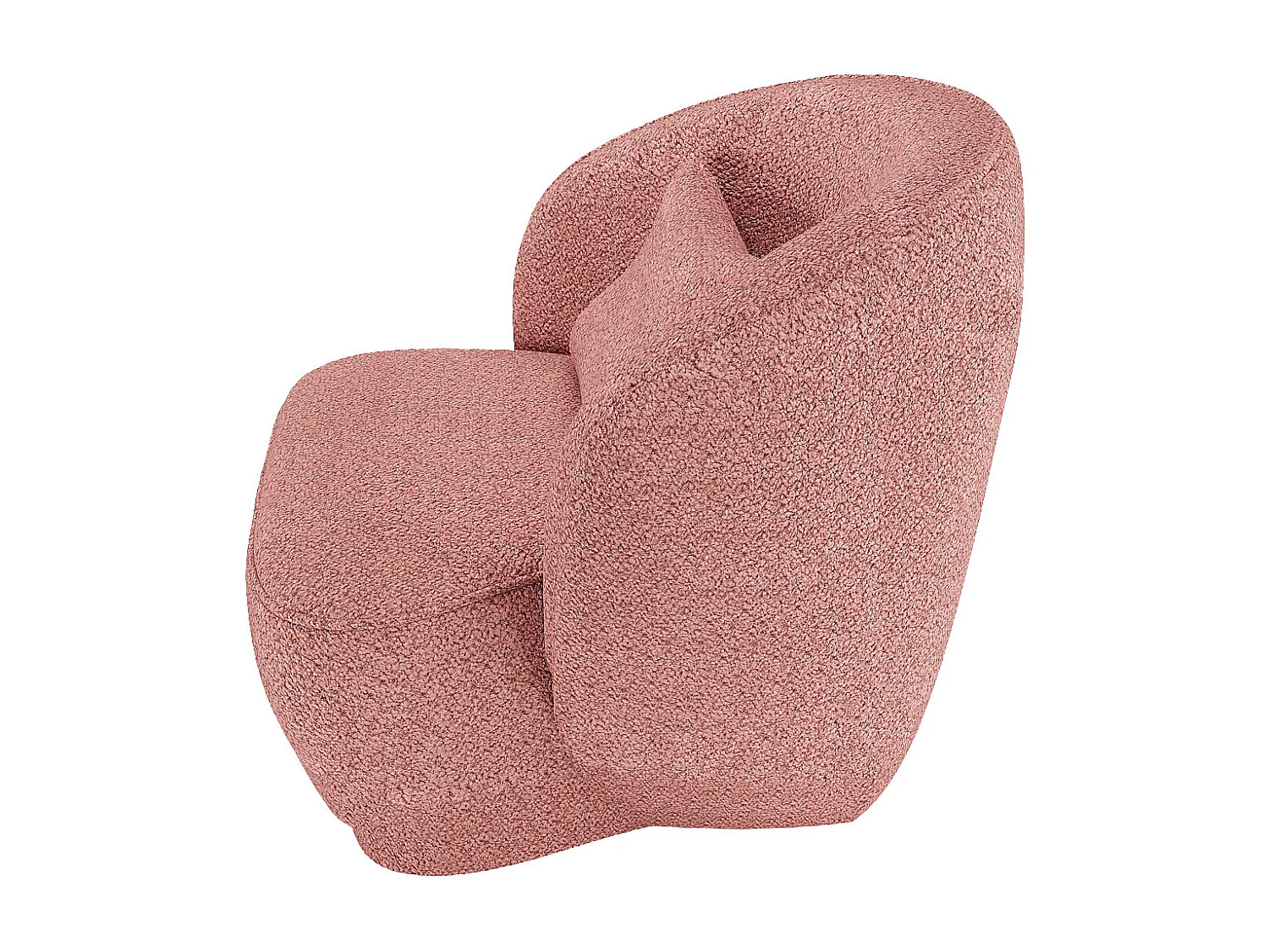 PABLO - Fauteuil design bouclé rose