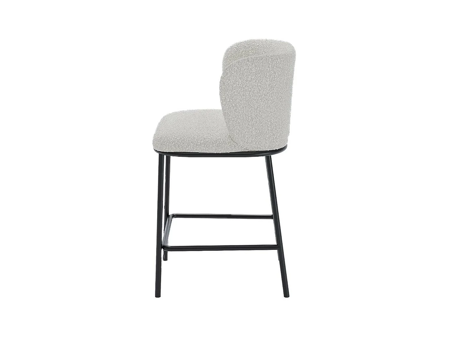 CÉSAR - Lot de 2 tabourets de bar tissu bouclé