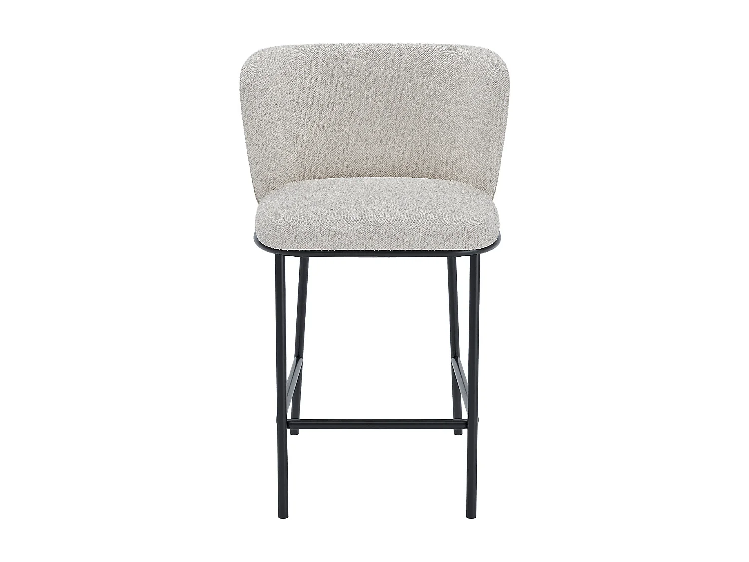 CÉSAR - Lot de 2 tabourets de bar tissu bouclé