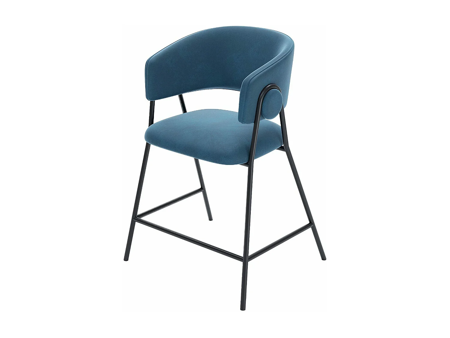 BONNIE - Lot de 2 tabourets de bar avec dossier, velours