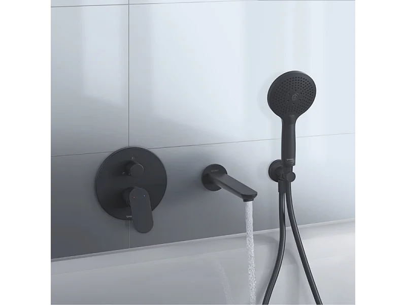 Mitigeur bain douche encastré DURAVIT Wave noir mat