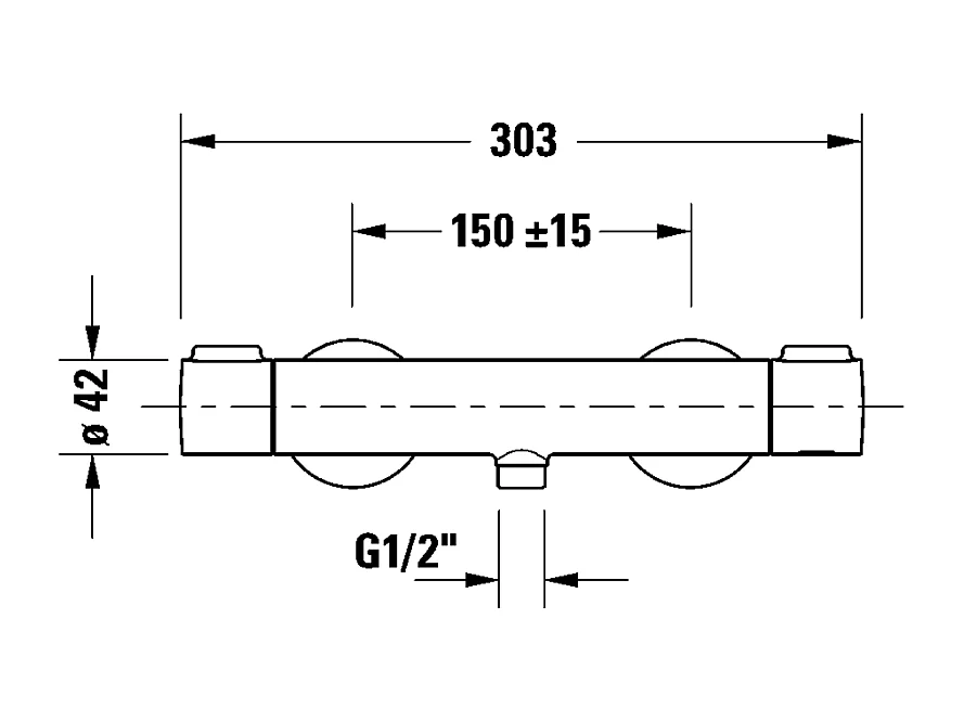 Mitigeur de douche thermostatique DURAVIT 1000 doré poli
