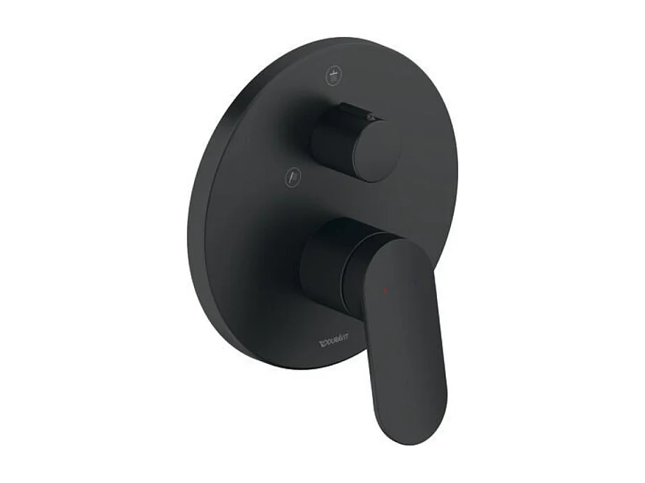 Façade robinet encastré 2 sorties DURAVIT Wave avec inverseur noir mat