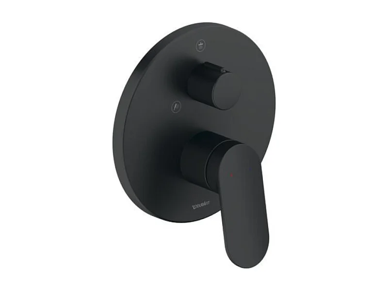 Façade robinet encastré 2 sorties DURAVIT Wave avec inverseur noir mat