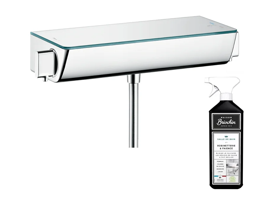Mitigeur douche thermostatique HANSGROHE Ecostat Select EcoSmart chromé + nettoyant Briochin