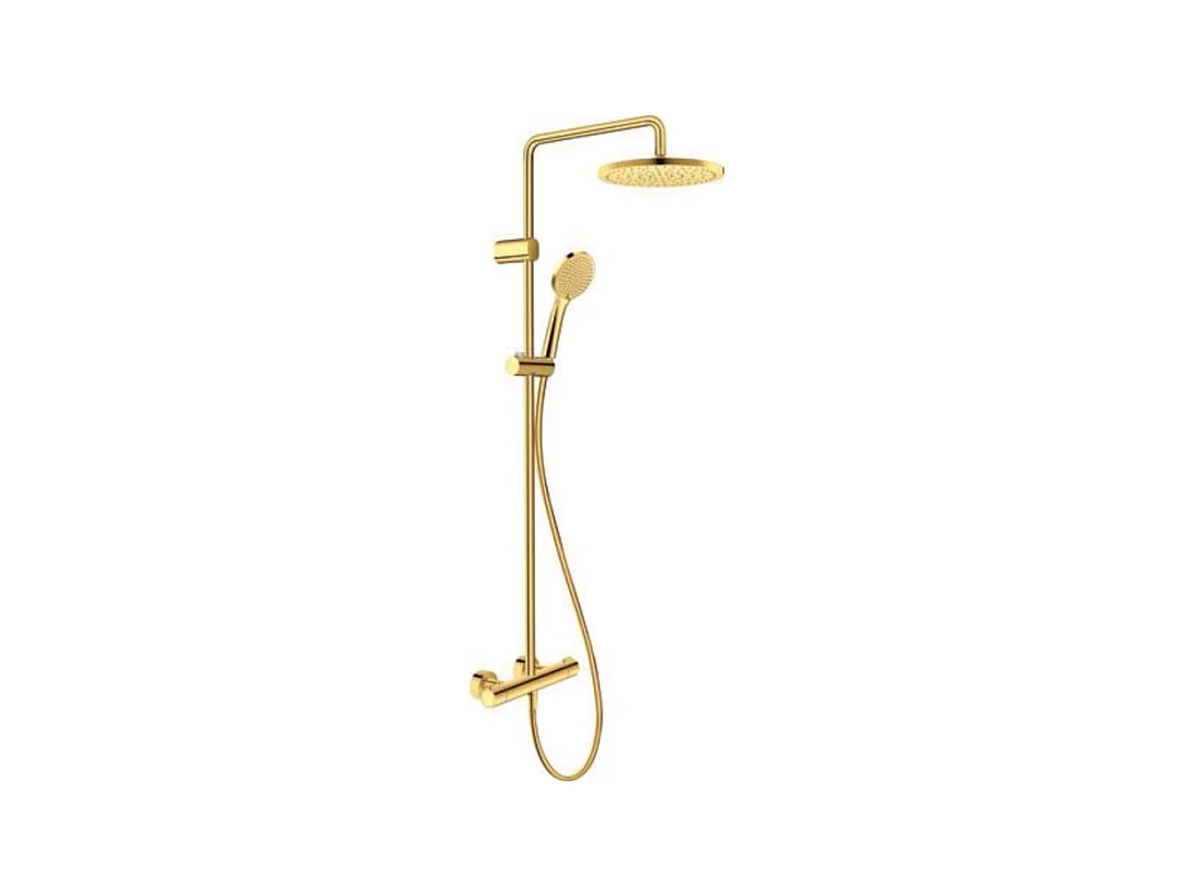 Colonne de douche thermostatique DURAVIT MinusFlow doré poli