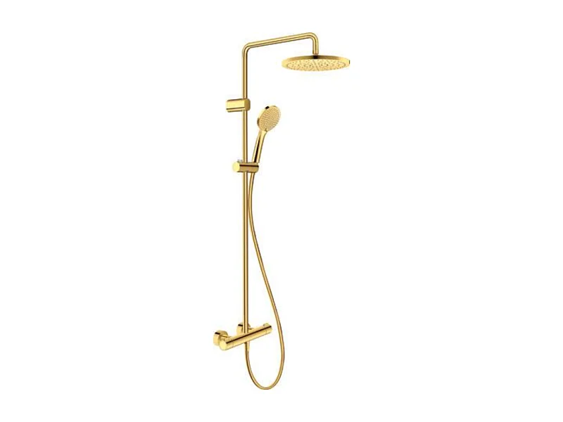 Colonne de douche thermotatique DURAVIT MinuFlow doré poli