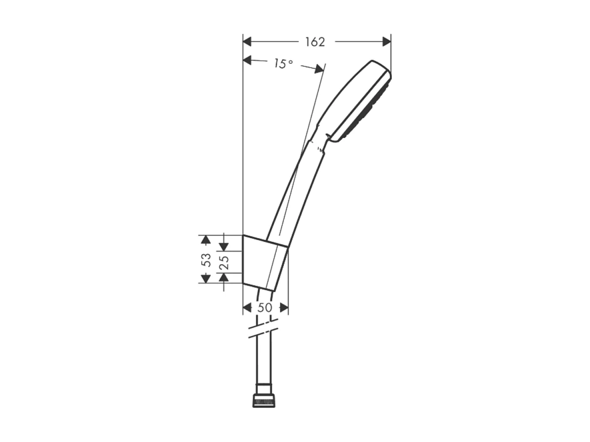 Pommeau de douche HANSGROHE MyClub EcoSmart + flexible + support chromé