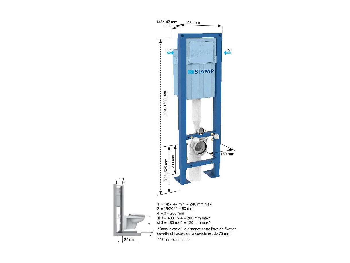 Bati support SIAMP Ingenio Premium quieto