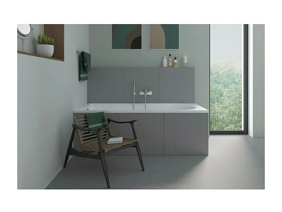 Mitigeur bain douche mécanique DURAVIT Wave chromé brillant