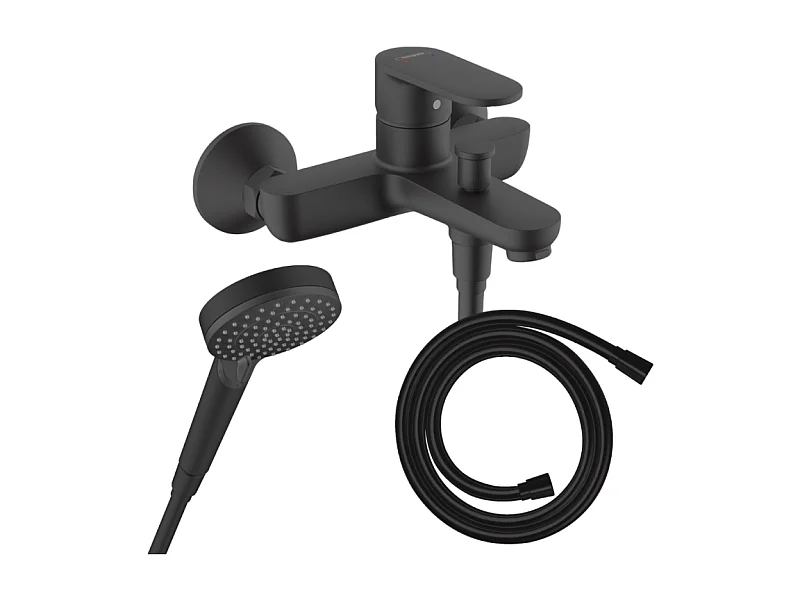Pack mitigeur bain douche HANSGROHE Vernis Blend + Flexible Isiflex + Pommeau HANSGROHE Vernis Blend 100 Vario noir mat