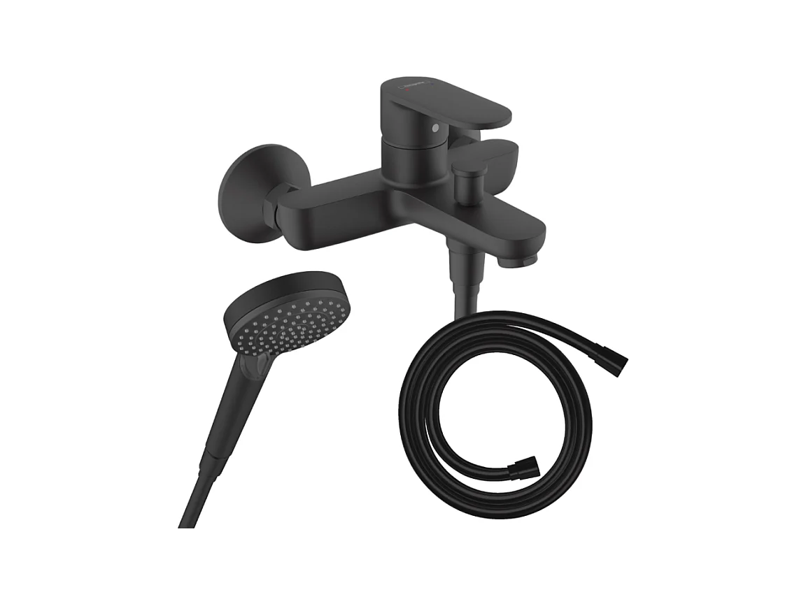 Pack mitigeur bain douche HANSGROHE Vernis Blend + Flexible Isiflex + Pommeau HANSGROHE Vernis Blend 100 Vario noir mat