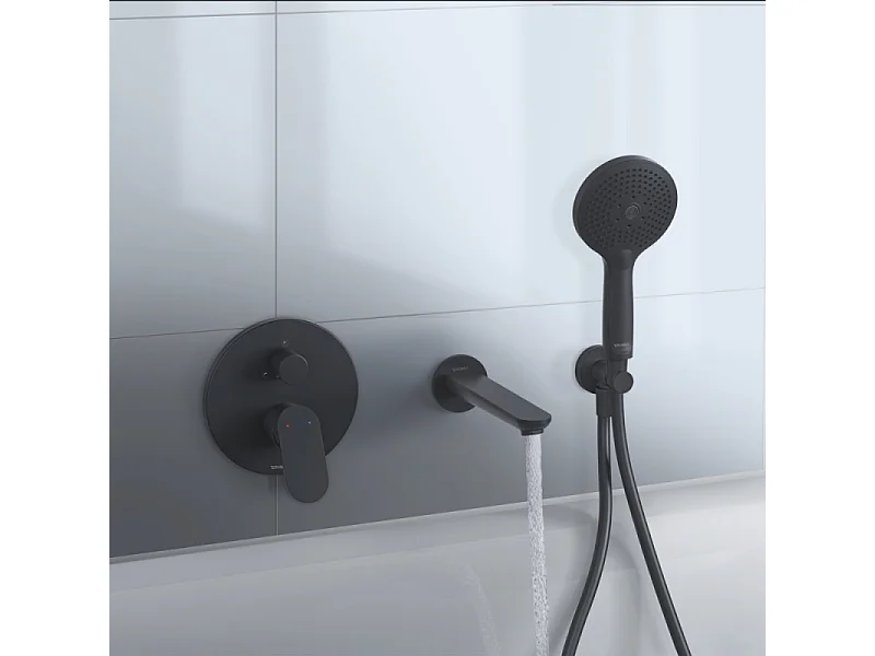 Bec bain déverseur DURAVIT Wave noir mat
