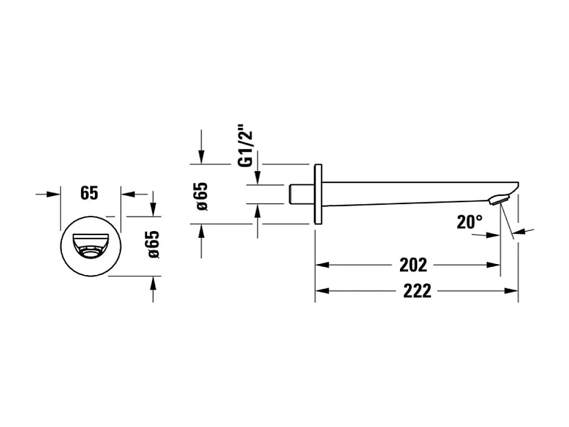Bec bain déverseur DURAVIT Wave noir mat