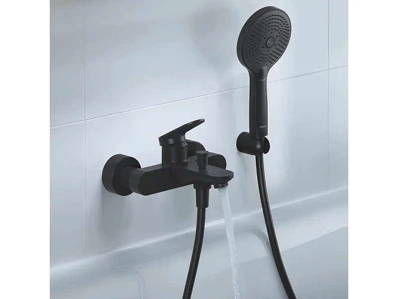 Mitigeur bain douche mécanique DURAVIT Wave noir mat