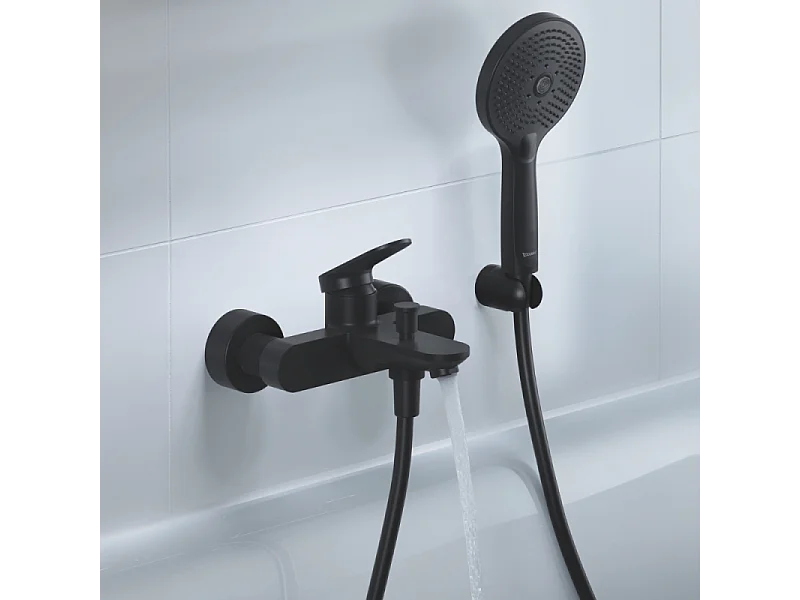 Mitigeur bain douche mécanique DURAVIT Wave noir mat