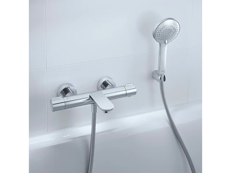 Mitigeur bain douche thermostatique DURAVIT Wave chromé brillant