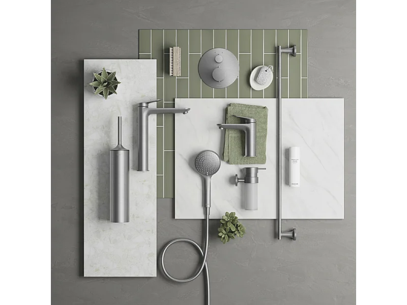 Mezclador de lavabo DURAVIT Wave XL sin desagüe acero inoxidable cepillado