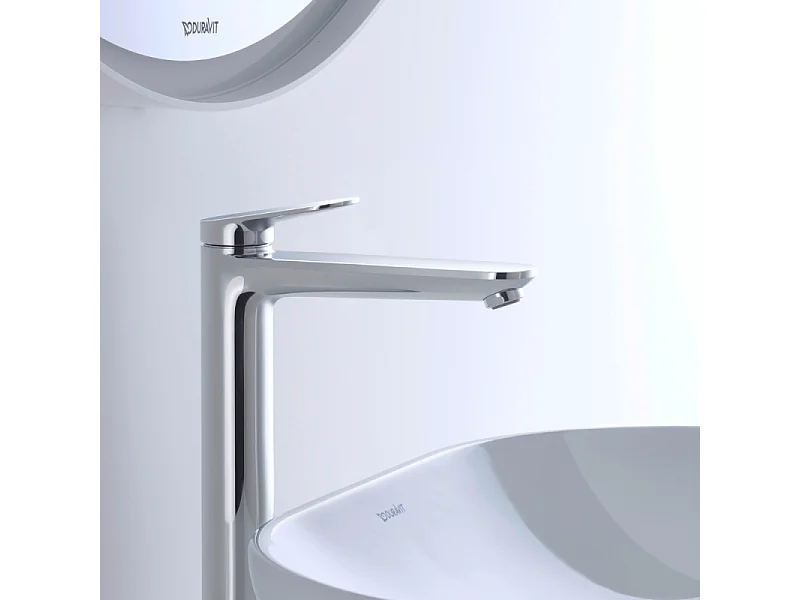 Mitigeur lavabo DUVARIT Wave XL sans vidage chromé brillant