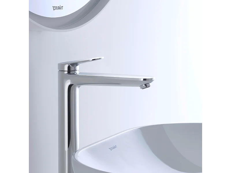 Mitigeur lavabo DUVARIT Wave XL sans vidage chromé brillant