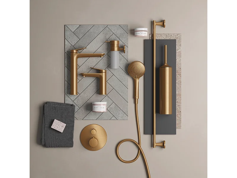 Mezclador de lavabo DUVARIT Wave XL sin vaciador bronce cepillado