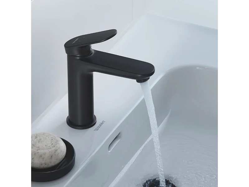 Mitigeur lavabo DUVARIT Wave M avec vidage noir mat