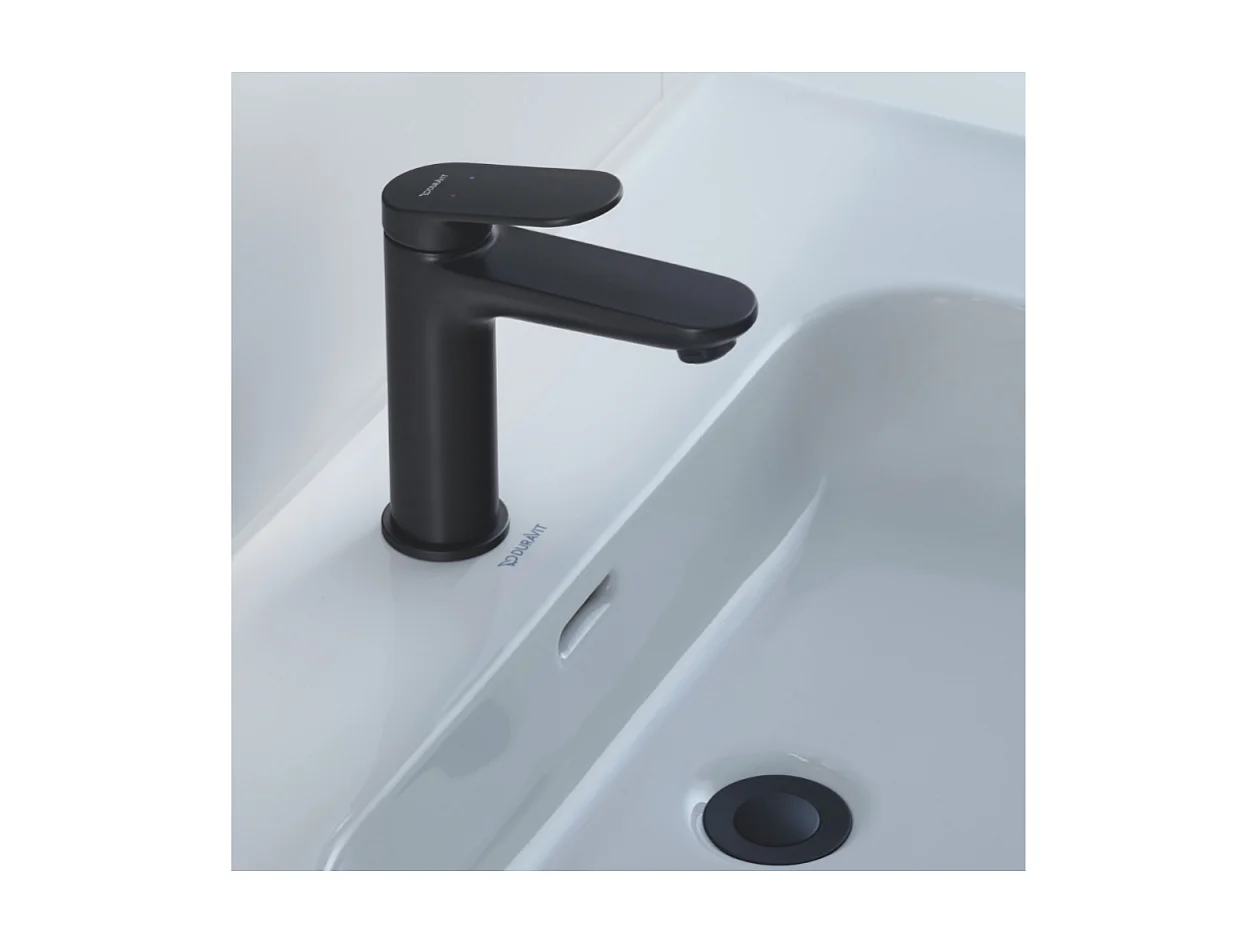 Mitigeur lavabo DUVARIT Wave M avec vidage noir mat