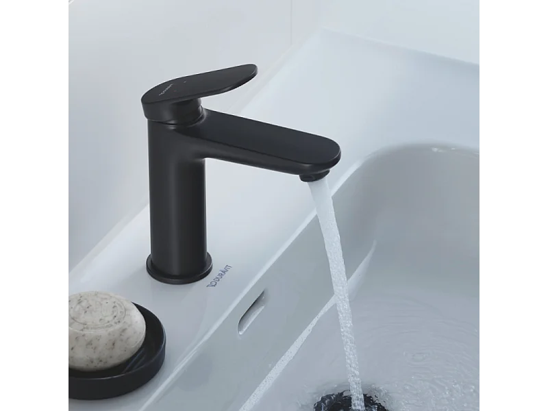 Mitigeur lavabo DUVARIT Wave M avec vidage noir mat