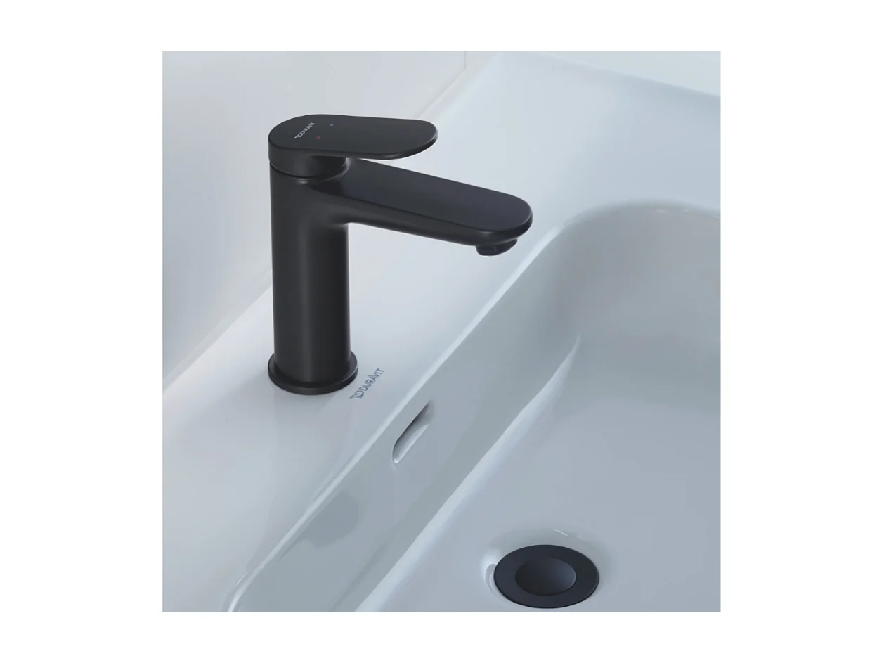 Mitigeur lavabo DUVARIT Wave M avec vidage noir mat