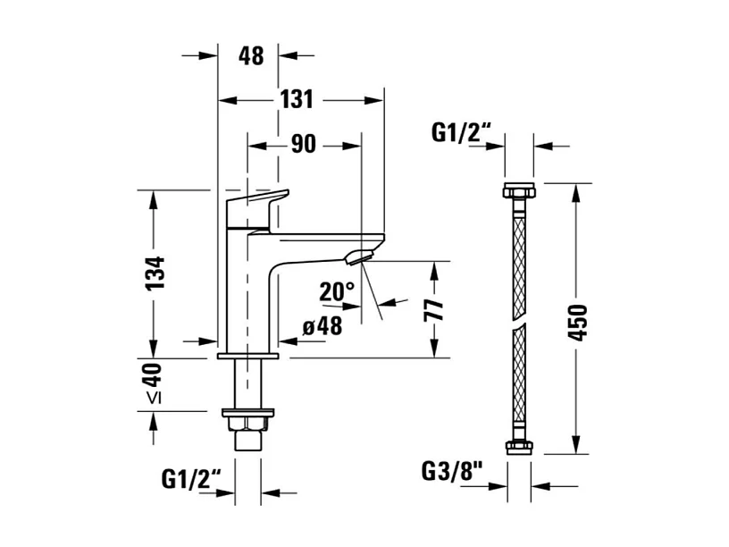 Robinet lave-mains eau froide DURAVIT Wave bronze brossé