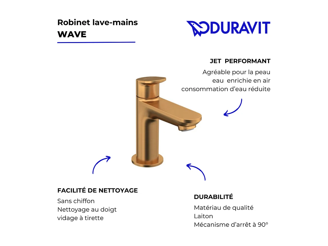 Robinet lave-mains eau froide DURAVIT Wave bronze brossé