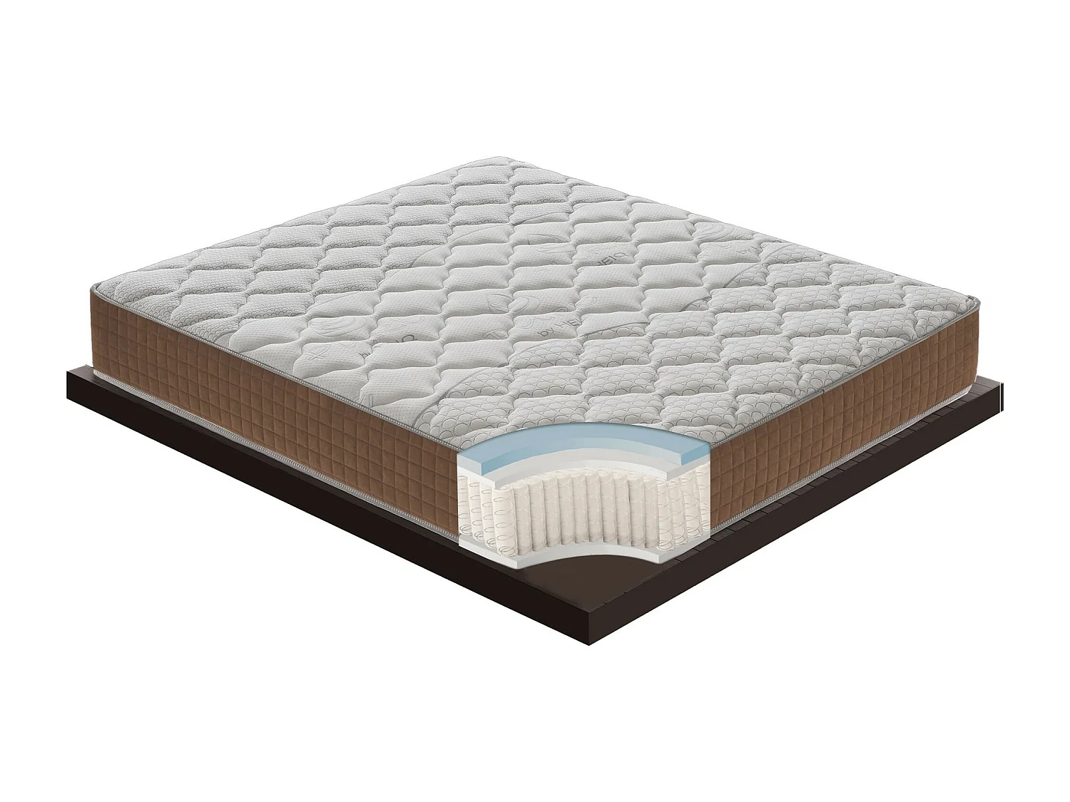 Matelas 1600 ressorts ensachés et mousse à mémoire à 9 zones - 25cm de hauteur 100x190 cm