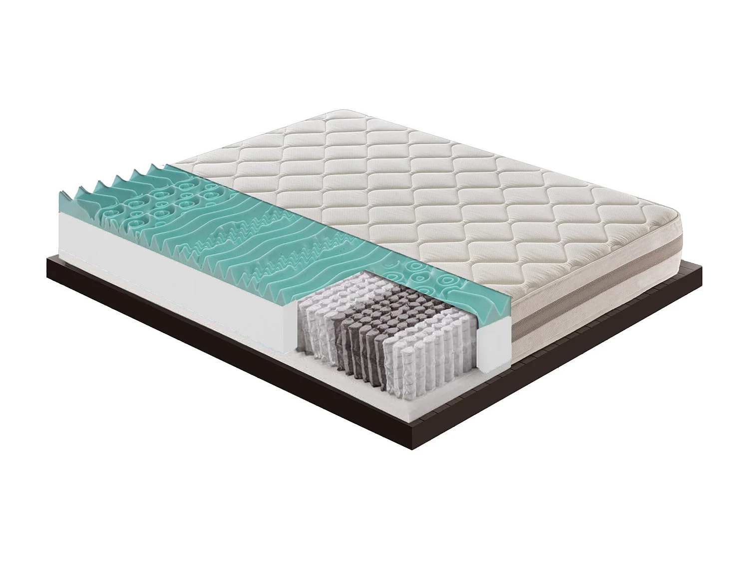 Matelas 900 Ressorts ensachés et mousse mémoire 9 Zones de confort Hauteur 22 cm 70x190 cm