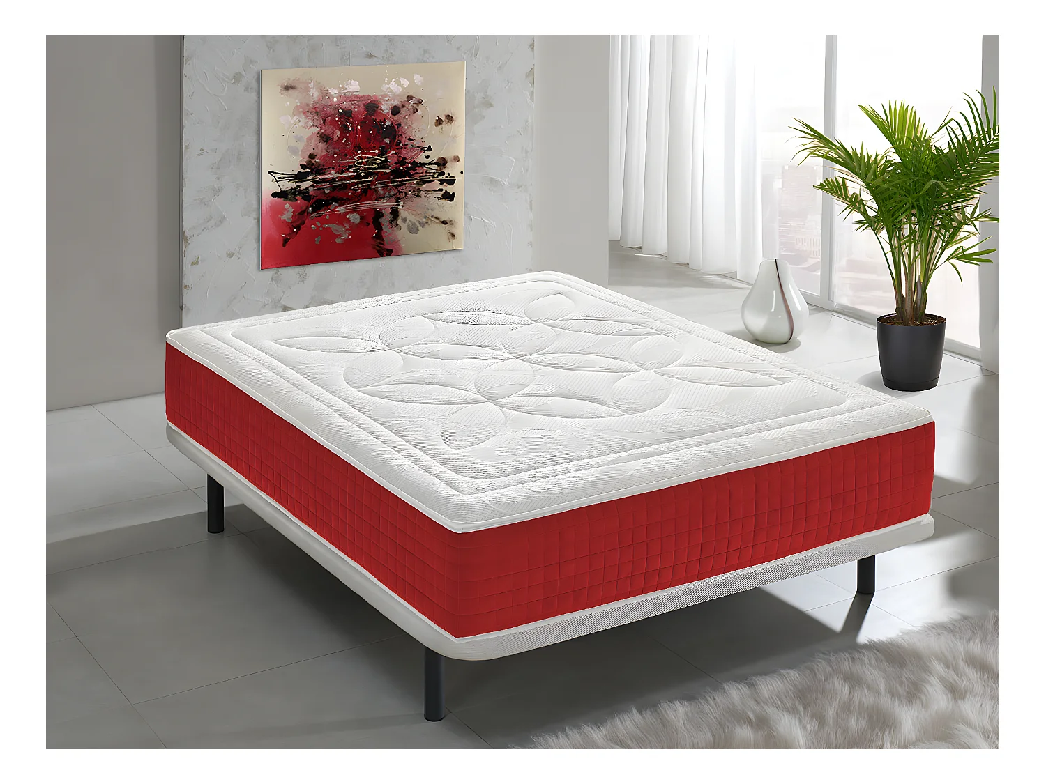 Materasso in memory foam, altezza 25 cm, 5 cm di memory foam, 11 zone di comfort 70x190