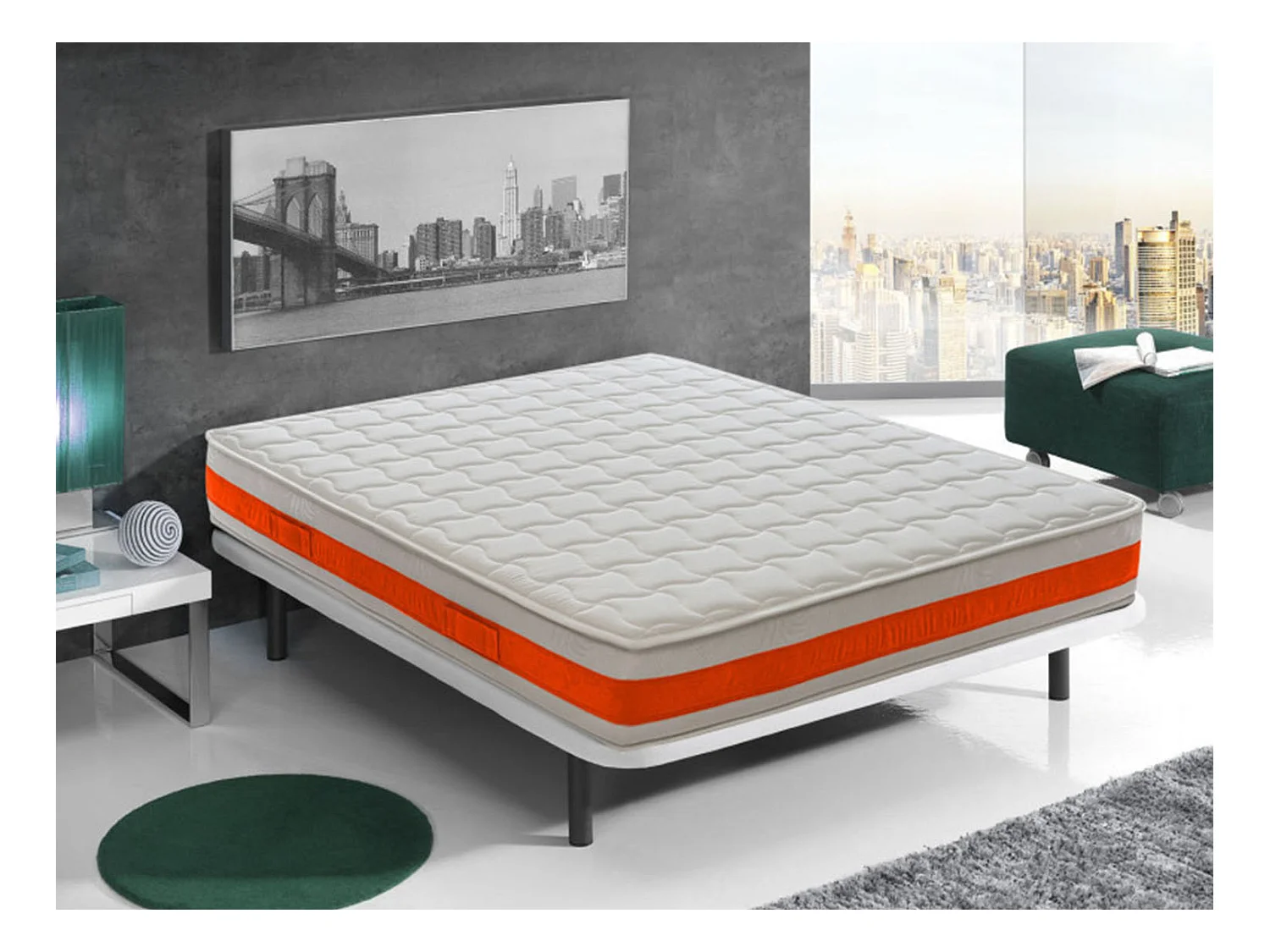 Materasso in waterfoam, alto 14 cm, alta densità, rivestimento sfoderabile 70x190