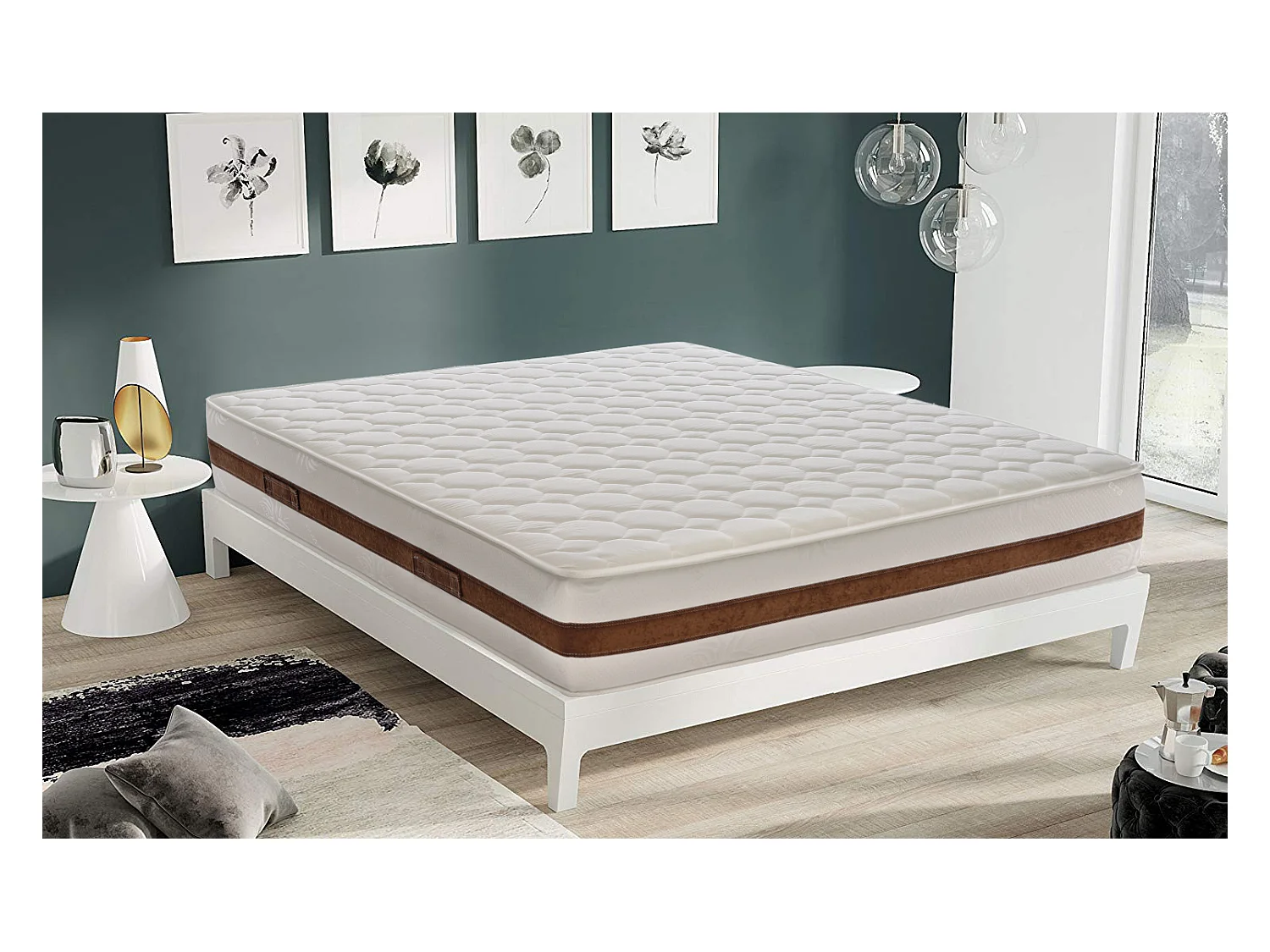 Matelas à mémoire de forme avec 5 cm de mémoire hauteur 22 cm modèle Bolsena 100x200 cm