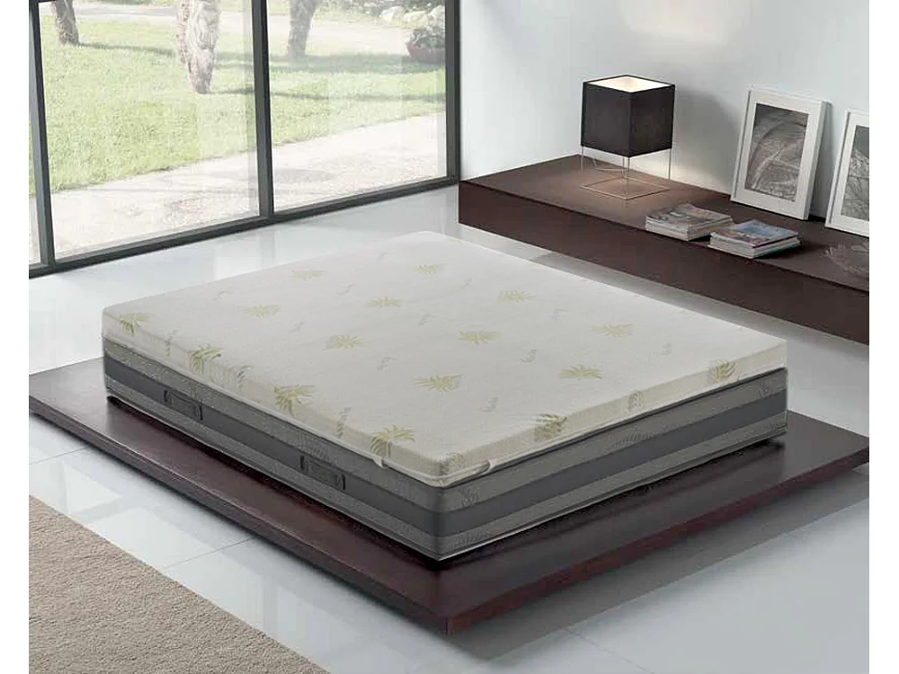 ColchõesSlats - Memory Foam Topper - 5 cm de altura - Capa removível de aloe vera 70x200
