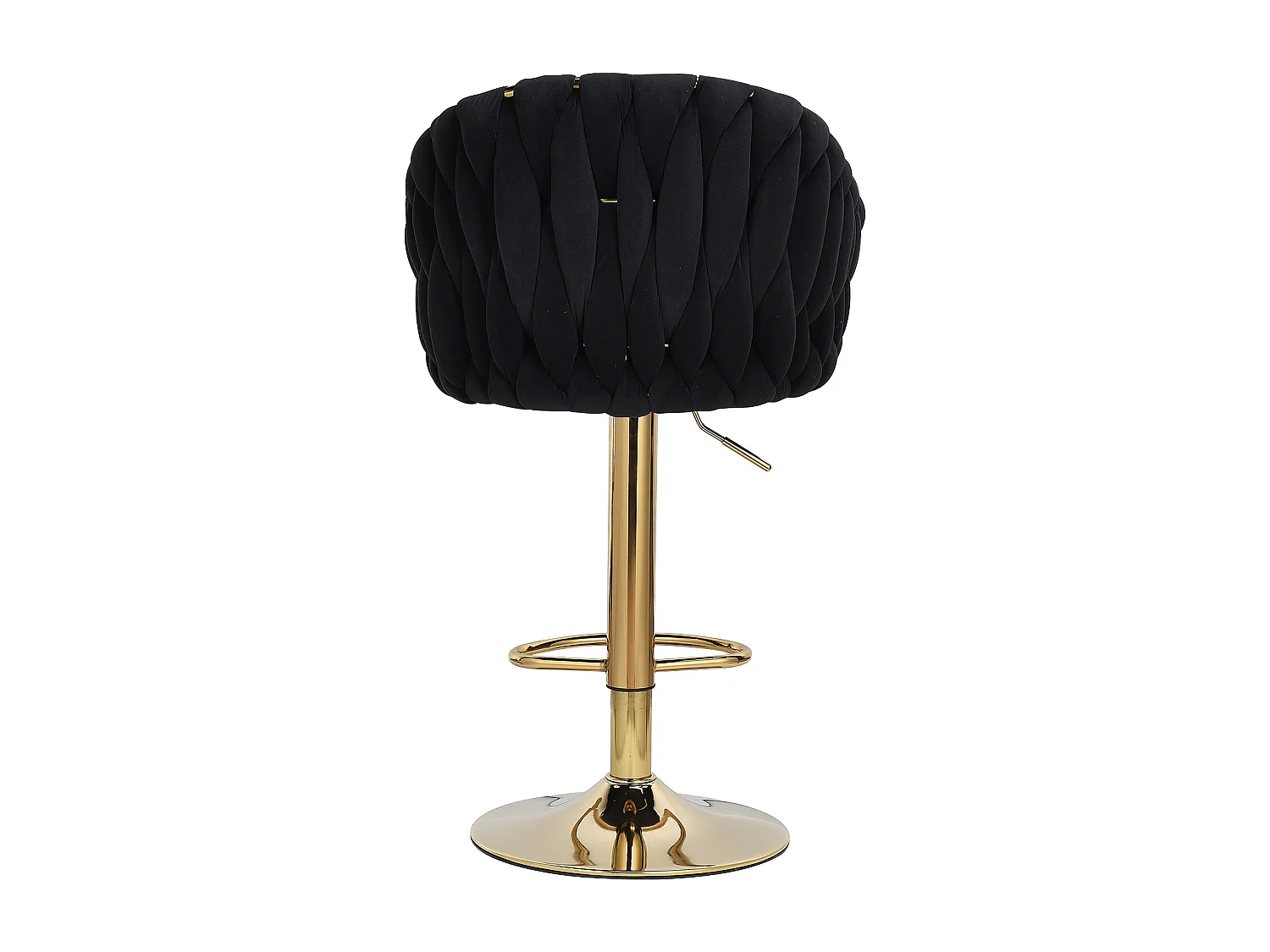 Lot de 2 Tabouret de Bar - Chaise Bar - pieds dorés - ergonomique - Velours - Noir