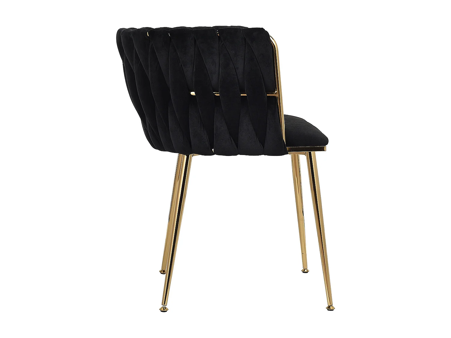 Set van 2 stoelen met rugleuning - Moderne fluwelen eettafelstoel, voor keuken, slaapkamer, kaptafel - Zwart