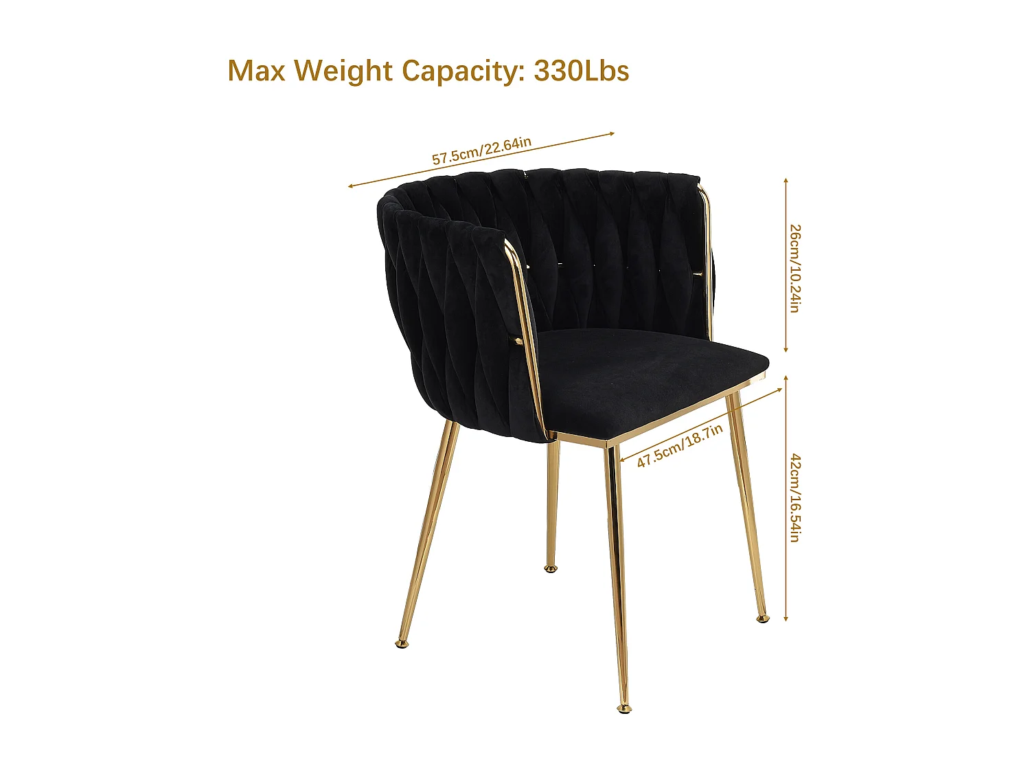 Lot de 2 Chaises avec Dossier - Chaise Table a Manger en Velours Moderne, pour la Vanité de la Chambre de Cuisine - noir