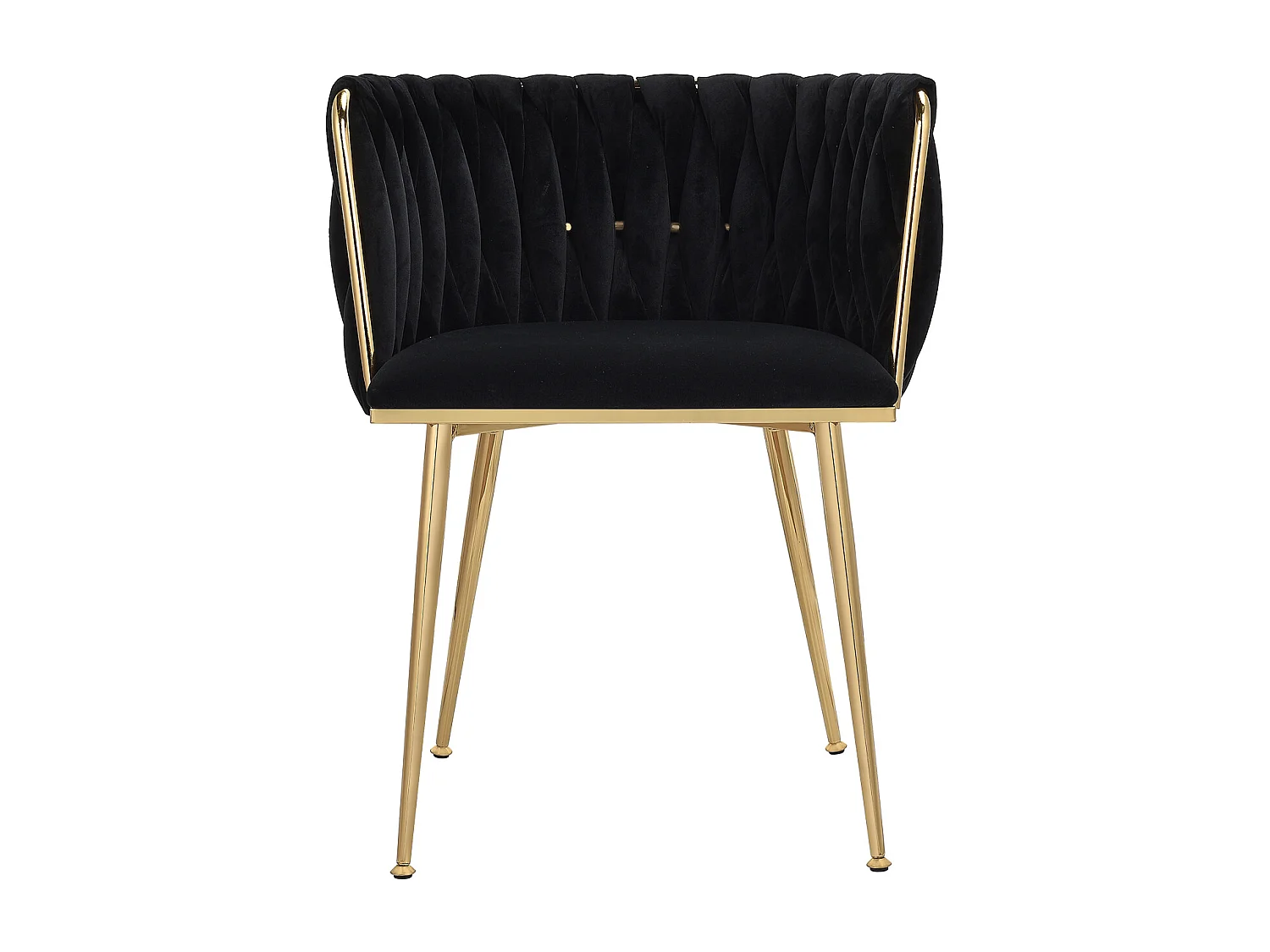 Lot de 2 Chaises avec Dossier - Chaise Table a Manger en Velours Moderne, pour la Vanité de la Chambre de Cuisine - noir
