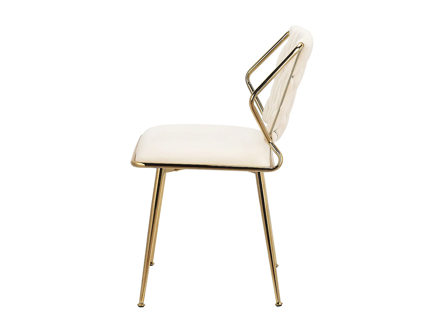 Lot de 2 chaises en velours et métal - pour la Vanité de la Chambre de Cuisine - Beige