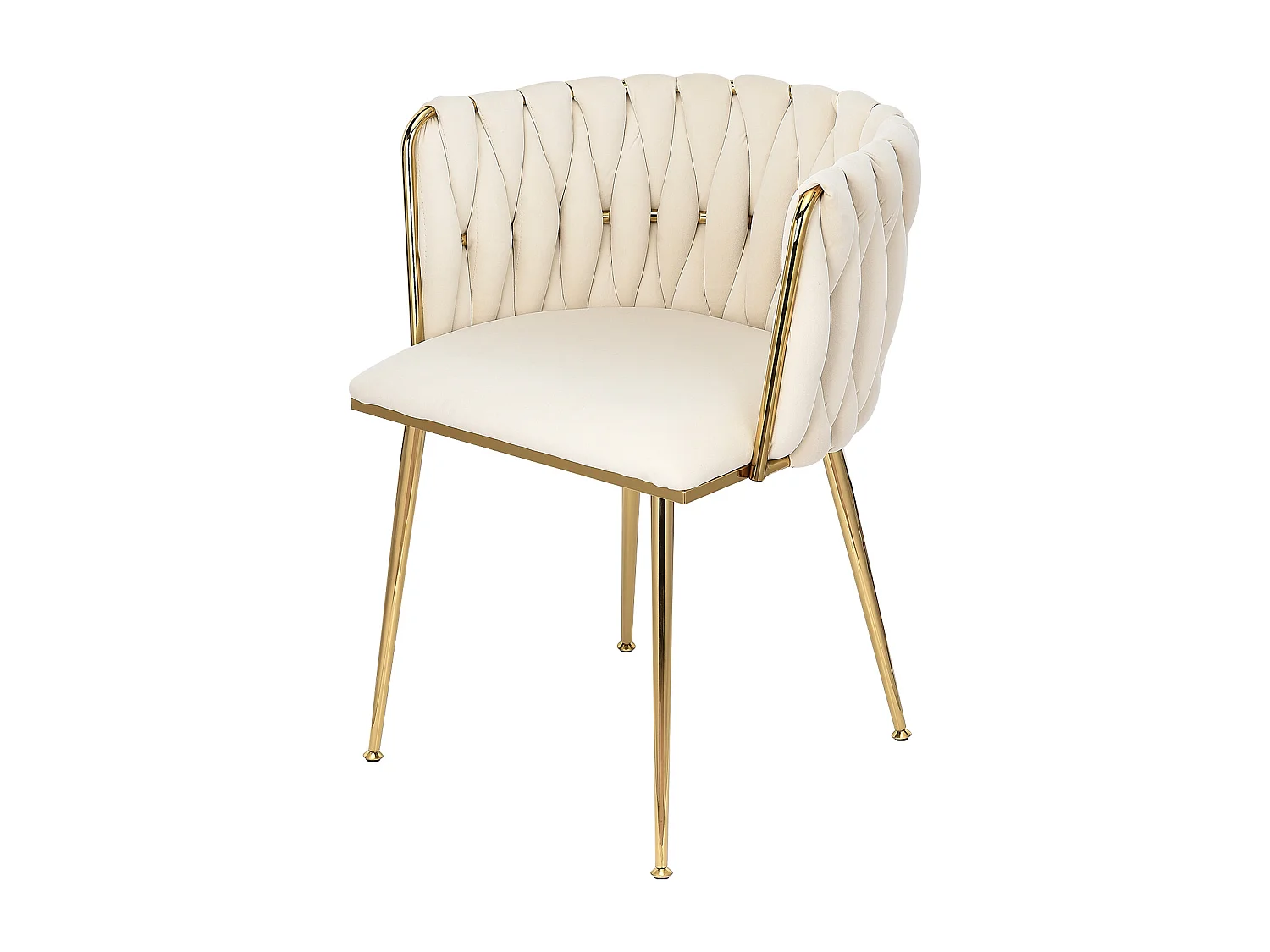 Lot de 2 Chaises avec Dossier - Chaise Table a Manger en Velours Moderne, pour la Vanité de la Chambre de Cuisine - Beige