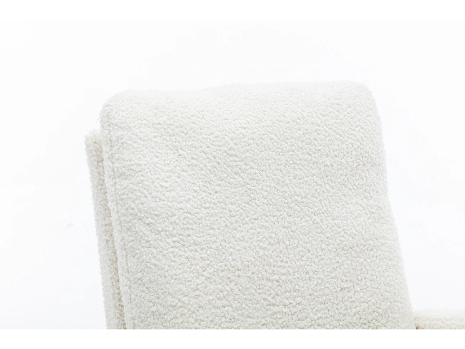 Cadeira de baloiço - Encosto estofado - Pernas de madeira - Estilo escandinavo - Branco