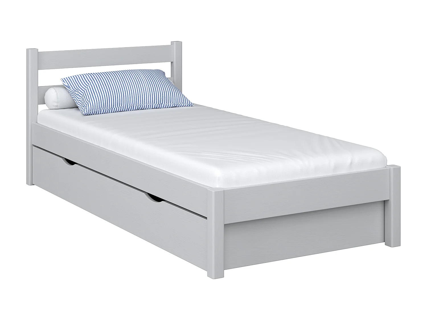 Lit simple en bois - avec tiroir N01 Gris 90x190