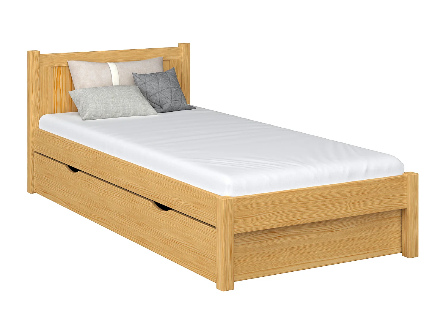 BETT mit Schublade N02 Naturkiefer 120x190