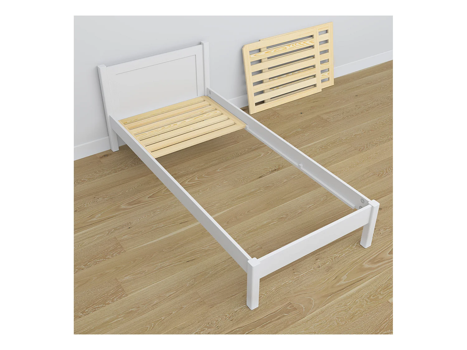 Lit simple en bois - avec tiroir N02 Blanc 80x190